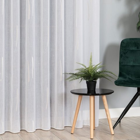 Firanka fantazyjna ze wzorem po całości z ołowianką, wys.320cm, kolor biały z beżowym 027410/OLO/018/000320/1