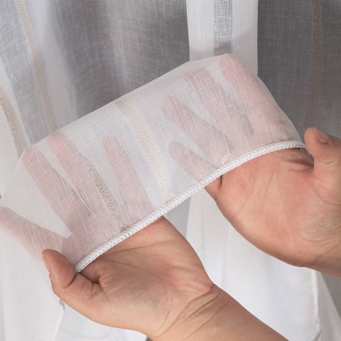 Firanka fantazyjna ze wzorem po całości z ołowianką, wys.320cm, kolor biały z beżowym 027410/OLO/018/000320/1