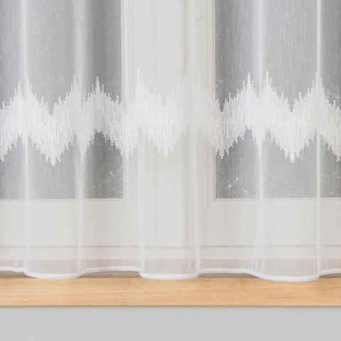 Firanka haftowana, pasowa z ołowianką, wys.160cm, kolor biały z błyskiem 112750/OLO/001/000160/1