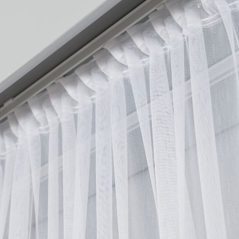 Firanka haftowana, pasowa z ołowianką, wys.280cm, kolor biały z błyskiem 112750/OLO/001/000280/1