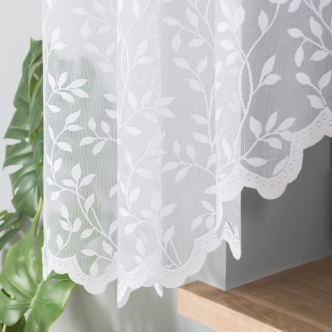 ZUZANNA Firanka żakardowa gotowa ze wzorem po całości, 160x300cm, kolor biały 023058/FBL/001/300160/1