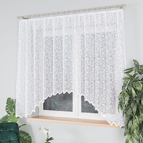 ZUZANNA Firanka żakardowa gotowa ze wzorem po całości, 160x300cm, kolor biały 023058/FBL/001/300160/1