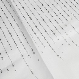 Firanka fantazyjna ze wzorem pasowym z ołowianką, wys. 290cm, kolor biały ze srebrnym zdobieniem FDF/OLO/002/000290/1