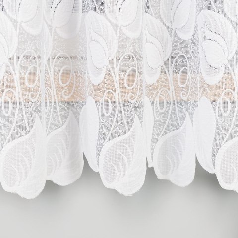 Firanka żakardowa ze wzorem po całości, wys. 180cm, kolor biały 023097