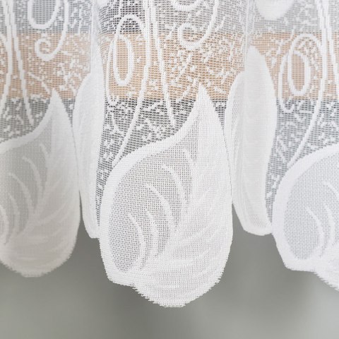 Firanka żakardowa ze wzorem po całości, wys. 180cm, kolor biały 023097