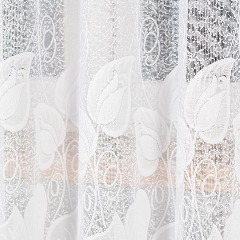 Firanka żakardowa ze wzorem po całości, wys. 180cm, kolor biały 023097