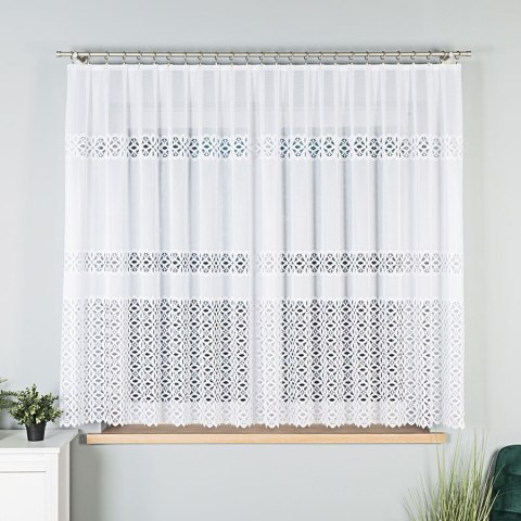 Firanka żakardowa, pasowa, wys. 160cm, kolor biały 018869/000/001/000160/1
