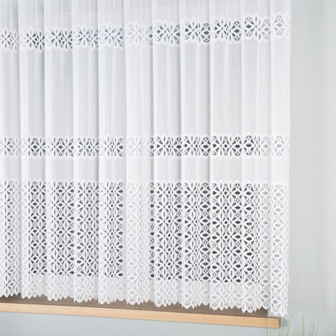 Firanka żakardowa, pasowa, wys. 160cm, kolor biały 018869/000/001/000160/1