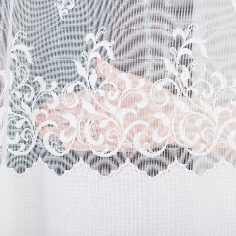 Firanka żakardowa ze wzorem po całości, wys. 160cm, kolor biały 023419/000/001/000160/1