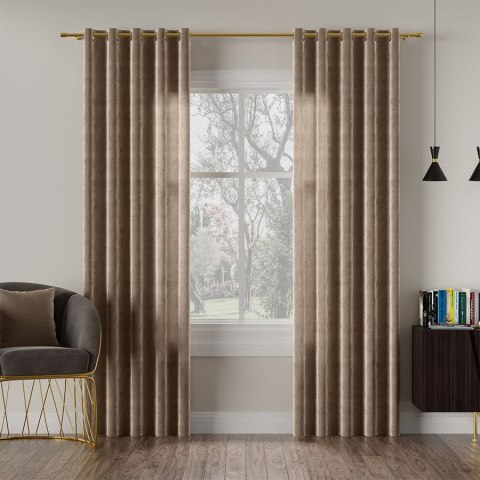 VELVI Tkanina na zasłony, wys. 300cm, kolor 001 ciemny beżowy VELVI0/TDP/001/000300/1