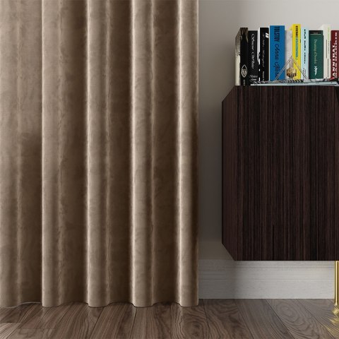 VELVI Tkanina na zasłony, wys. 300cm, kolor 001 ciemny beżowy VELVI0/TDP/001/000300/1