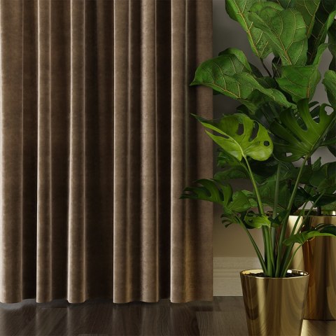 VELVI Tkanina na zasłony, wys. 300cm, kolor 002 brązowy VELVI0/TDP/002/000300/1