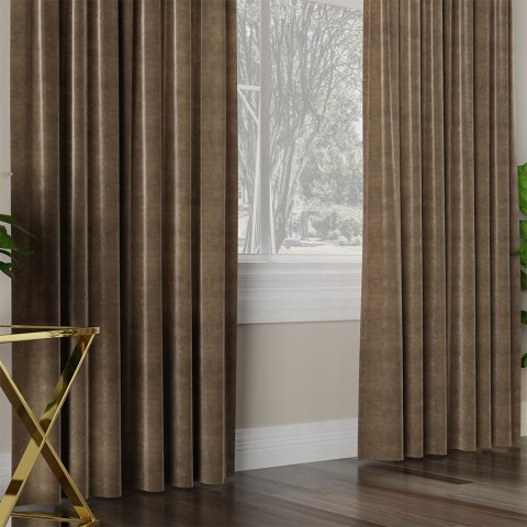 VELVI Tkanina na zasłony, wys. 300cm, kolor 002 brązowy VELVI0/TDP/002/000300/1