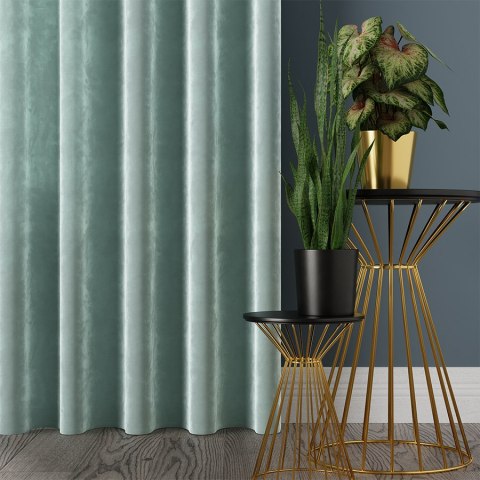 VELVI Tkanina na zasłony, wys. 300cm, kolor 007 miętowy/niebieski VELVI0/TDP/007/000300/1