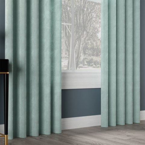 VELVI Tkanina na zasłony, wys. 300cm, kolor 007 miętowy/niebieski VELVI0/TDP/007/000300/1