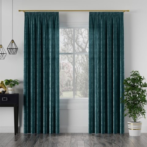 VELVI Tkanina na zasłony, wys. 300cm, kolor 008 ciemny turkusowy/petrol VELVI0/TDP/008/000300/1