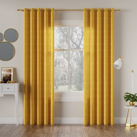 VELVI Tkanina na zasłony, wys. 300cm, kolor 009 żółty VELVI0/TDP/009/000300/1