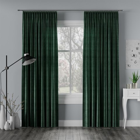 VELVI Tkanina na zasłony, wys. 300cm, kolor 010 ciemny zielony; butelkowy VELVI0/TDP/010/000300/1