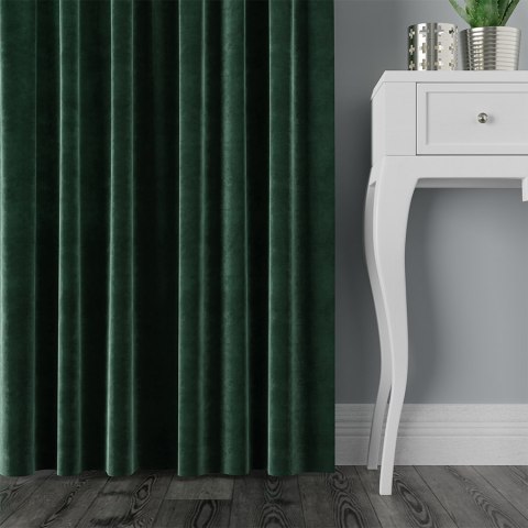 VELVI Tkanina na zasłony, wys. 300cm, kolor 010 ciemny zielony; butelkowy VELVI0/TDP/010/000300/1