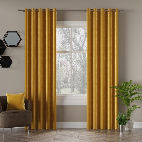 VELVI Tkanina na zasłony, wys. 300cm, kolor 019 żółty/szafranowy VELVI0/TDP/019/000300/1