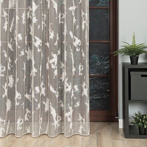 Firanka żakardowa ze wzorem po całości z ołowianką, wys. 330cm, kolor szary 022601/OLO/023/000330/1