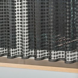 Tkanina gipiurowa na firanę i obrus, wys. 160cm, kolor czarny z lurexem 061789