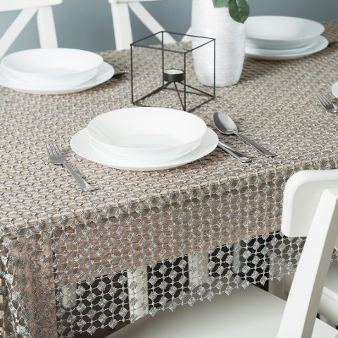 Tkanina gipiurowa na firanę i obrus, wys. 160cm, kolor 005 szary z lurexem 061757