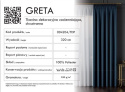 GRETA Tkanina dekoracyjna typu dimout/blackout, wys. 320cm, kolor jasny szary 004204