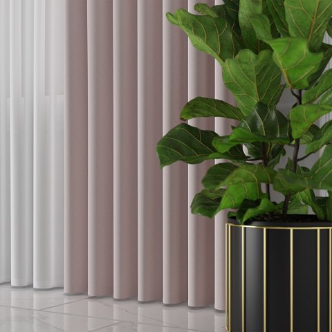 LIMA Tkanina na zasłony, wys. 300cm, kolor 010 pudrowy różowy 318287/TDP/010/000300/1