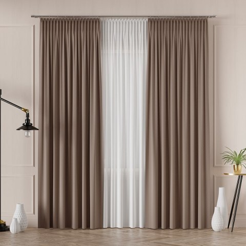 LIMA Tkanina na zasłony, wys. 300cm, kolor 015 jasny brązowy 318287/TDP/015/000300/1