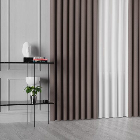LIMA Tkanina na zasłony, wys. 300cm, kolor 017 brązowy 318287/TDP/017/000300/1