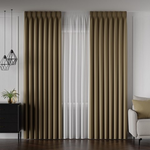 LIMA Tkanina na zasłony, wys. 300cm, kolor 018 khaki 318287/TDP/018/000300/1