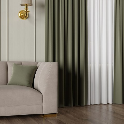 LIMA Tkanina na zasłony, wys. 300cm, kolor ciemny oliwkowy 318287/TDP/021/000300/1