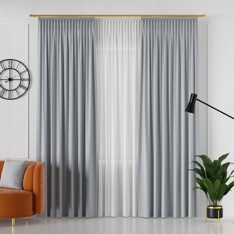 LIMA Tkanina na zasłony, wys. 300cm, kolor 026 niebieskoszary 318287/TDP/026/000300/1