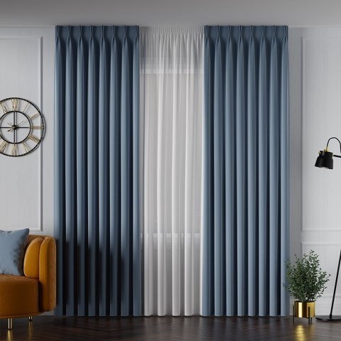 LIMA Tkanina na zasłony, wys. 300cm, kolor 028 ciemny niebieski 318287/TDP/028/000300/1