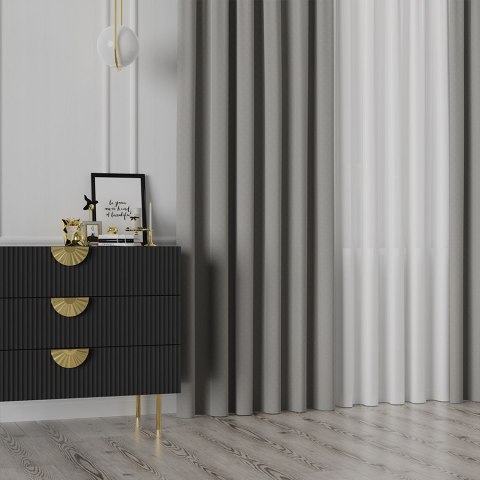 LIMA Tkanina na zasłony, wys. 300cm, kolor 030 szary 318287/TDP/030/000300/1