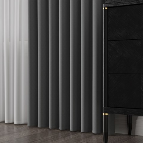 LIMA Tkanina na zasłony, wys. 300cm, kolor 031 ciemny szary 318287/TDP/031/000300/1