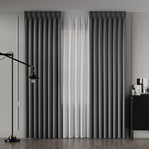 LIMA Tkanina na zasłony, wys. 300cm, kolor 031 ciemny szary 318287/TDP/031/000300/1