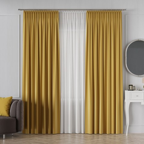 LIMA Tkanina na zasłony, wys. 300cm, kolor 032 szafranowy żółty 318287/TDP/032/000300/1