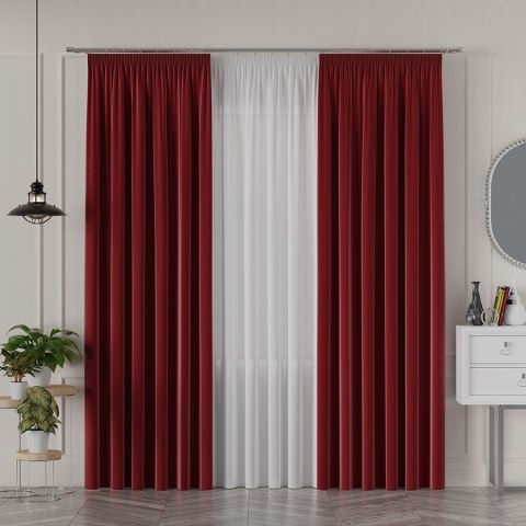 LIMA Tkanina na zasłony, wys. 300cm, kolor 046 czerwony 318287/TDP/046/000300/1
