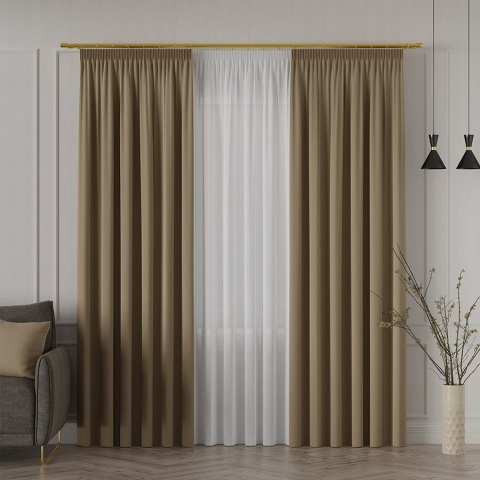 LIMA Tkanina na zasłony, wys. 300cm, kolor 051 ciepły brązowy 318287/TDP/051/000300/1