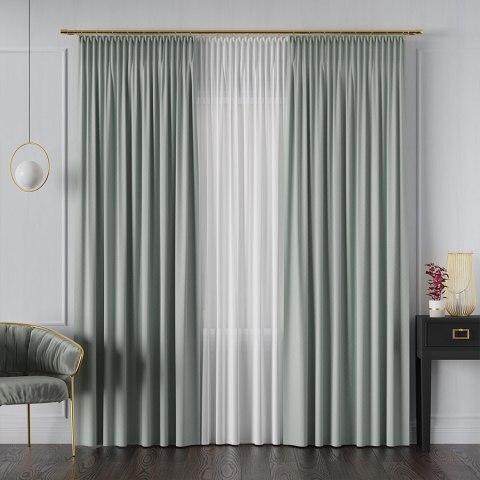 LIMA Tkanina na zasłony, wys. 300cm, kolor 054 pastelowy zielony 318287/TDP/054/000300/1