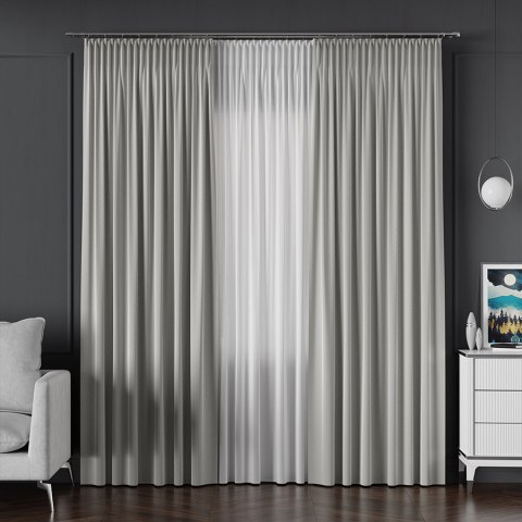 LIMA Tkanina na zasłony, wys. 300cm, kolor 071 pastelowy szary 318287/TDP/071/000300/1