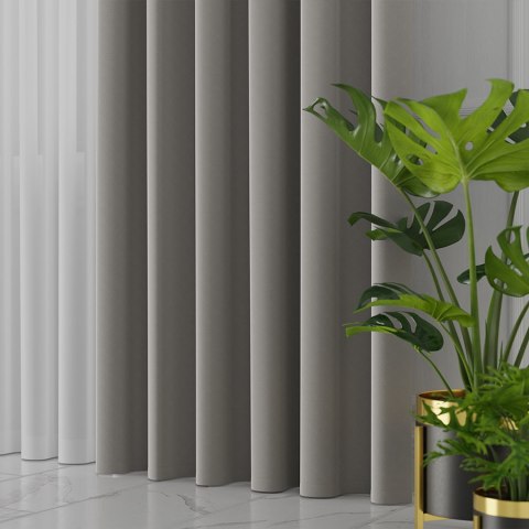 LIMA Tkanina na zasłony, wys. 300cm, kolor 073 ciepły szary 318287/TDP/073/000300/1