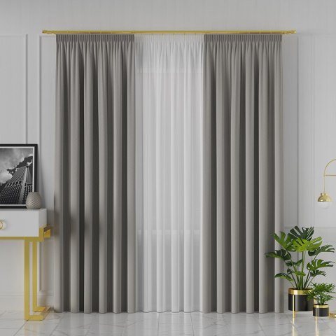 LIMA Tkanina na zasłony, wys. 300cm, kolor 073 ciepły szary 318287/TDP/073/000300/1