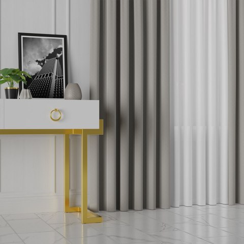 LIMA Tkanina na zasłony, wys. 300cm, kolor 073 ciepły szary 318287/TDP/073/000300/1