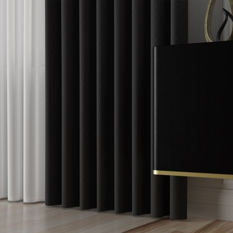 LIMA Tkanina na zasłony, wys. 300cm, kolor 075 czarny 318287/TDP/075/000300/1