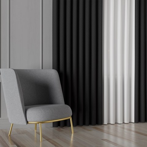 LIMA Tkanina na zasłony, wys. 300cm, kolor 075 czarny 318287/TDP/075/000300/1