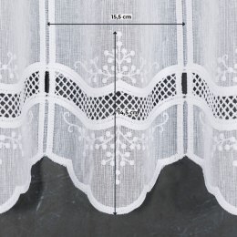 Zazdrostka haftowana panelowa ze wzorem na samym dole, wys. 40cm, kolor biały 044716/000/001/000040/1