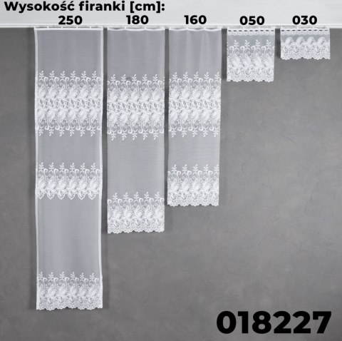 Zazdrostka żakardowa, pasowa, wys. 50cm, kolor biały 018227/000/001/000050/1